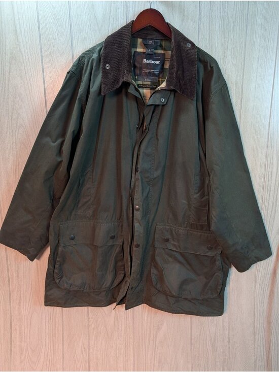 Barbour Other - Vtg Barbour Ashby Wax Waterproof Olive Green Country Rain Jacket Coat Tartan